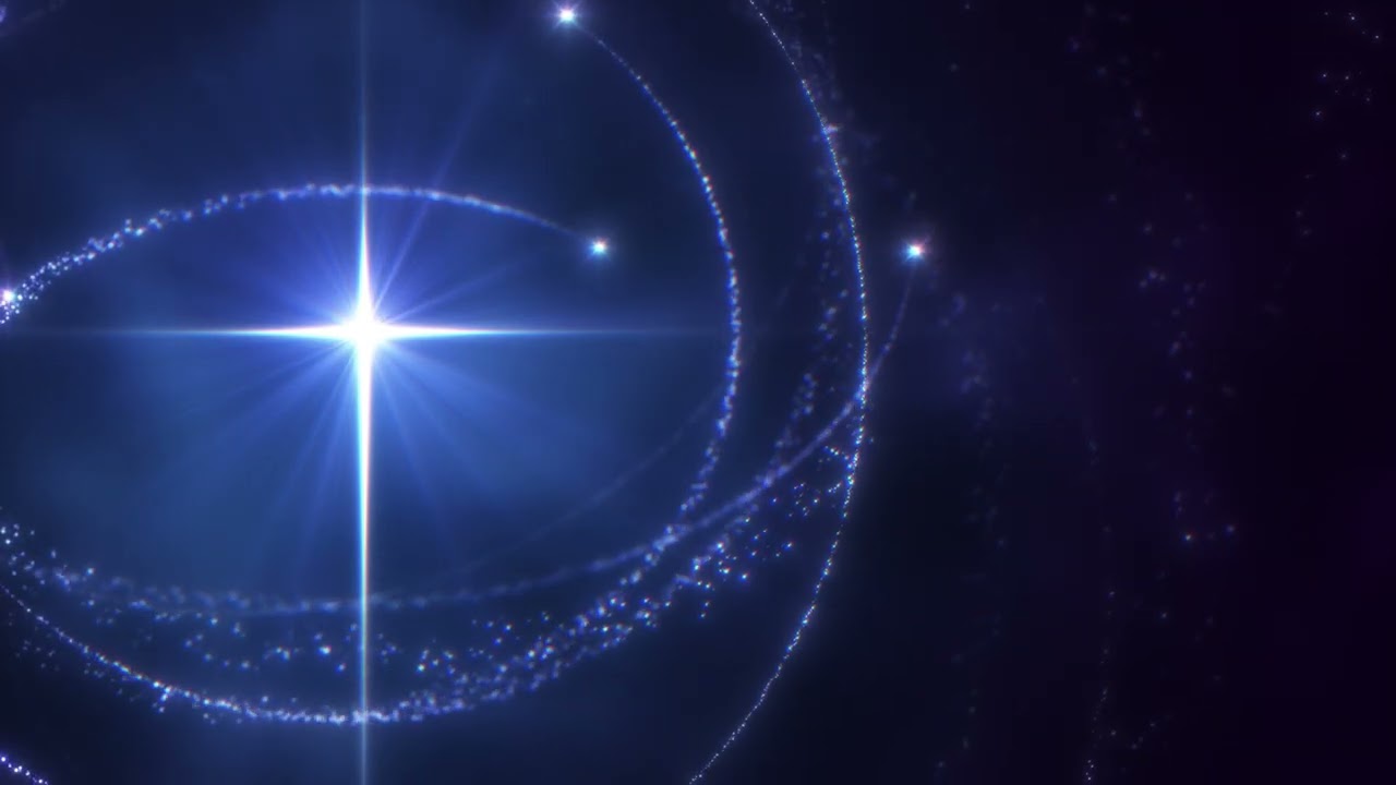 Blue Pulsar Star Light Rays Worship Background Loop | 1 Hour Meditation Video
