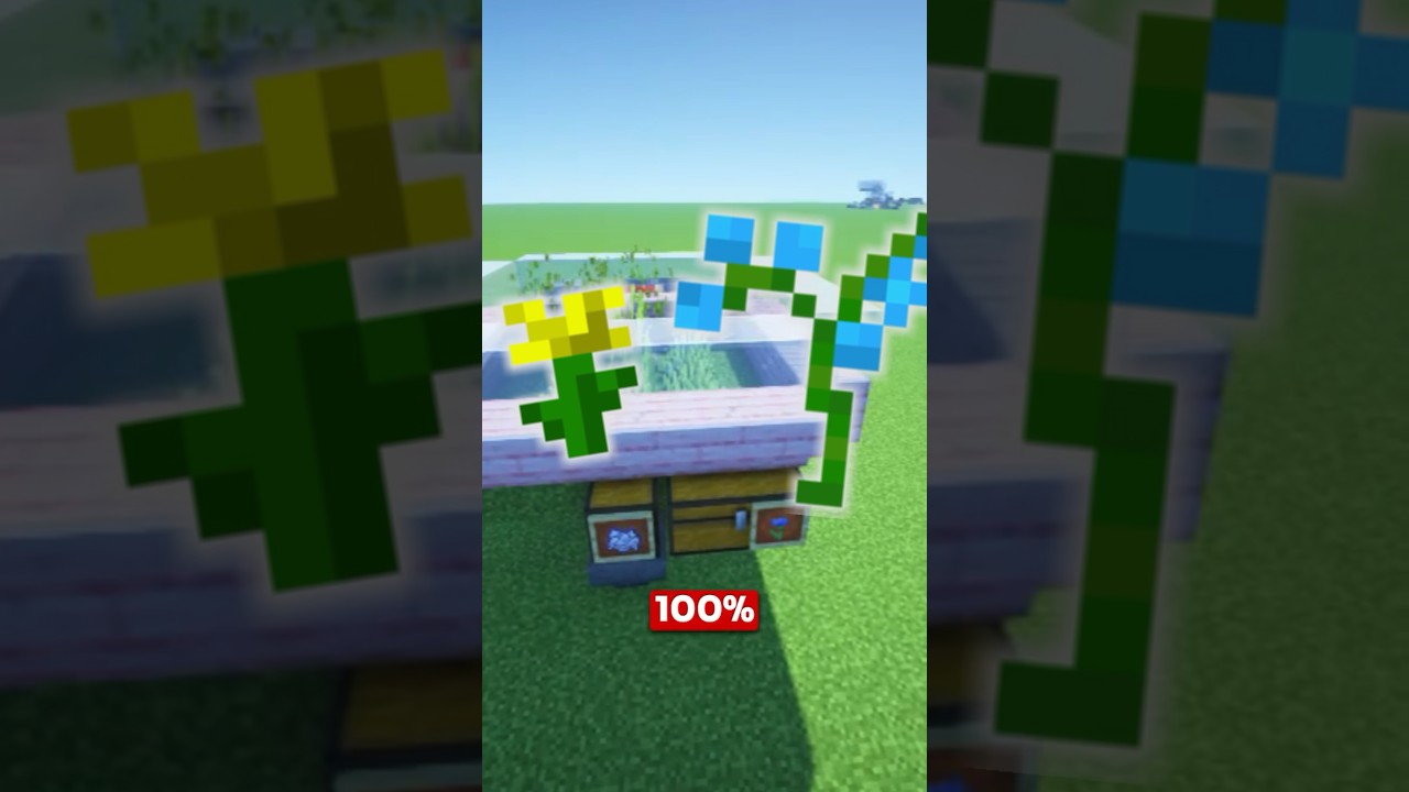 Farm de FLOR autom&aacute;tica simples e f&aacute;cil. #minecraft