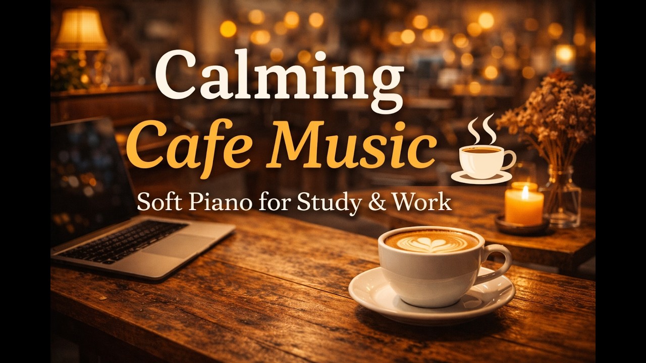 Relaxing Cafe Music ☕ Cozy Coffee Shop Ambience with Soft Piano for Study & Work