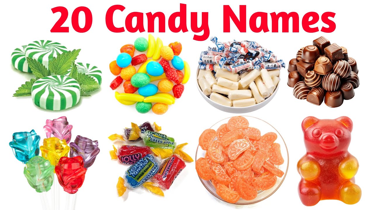 20 Candy Names for Kids | Learn Candy Names in English & Hindi | Kids Learning Video