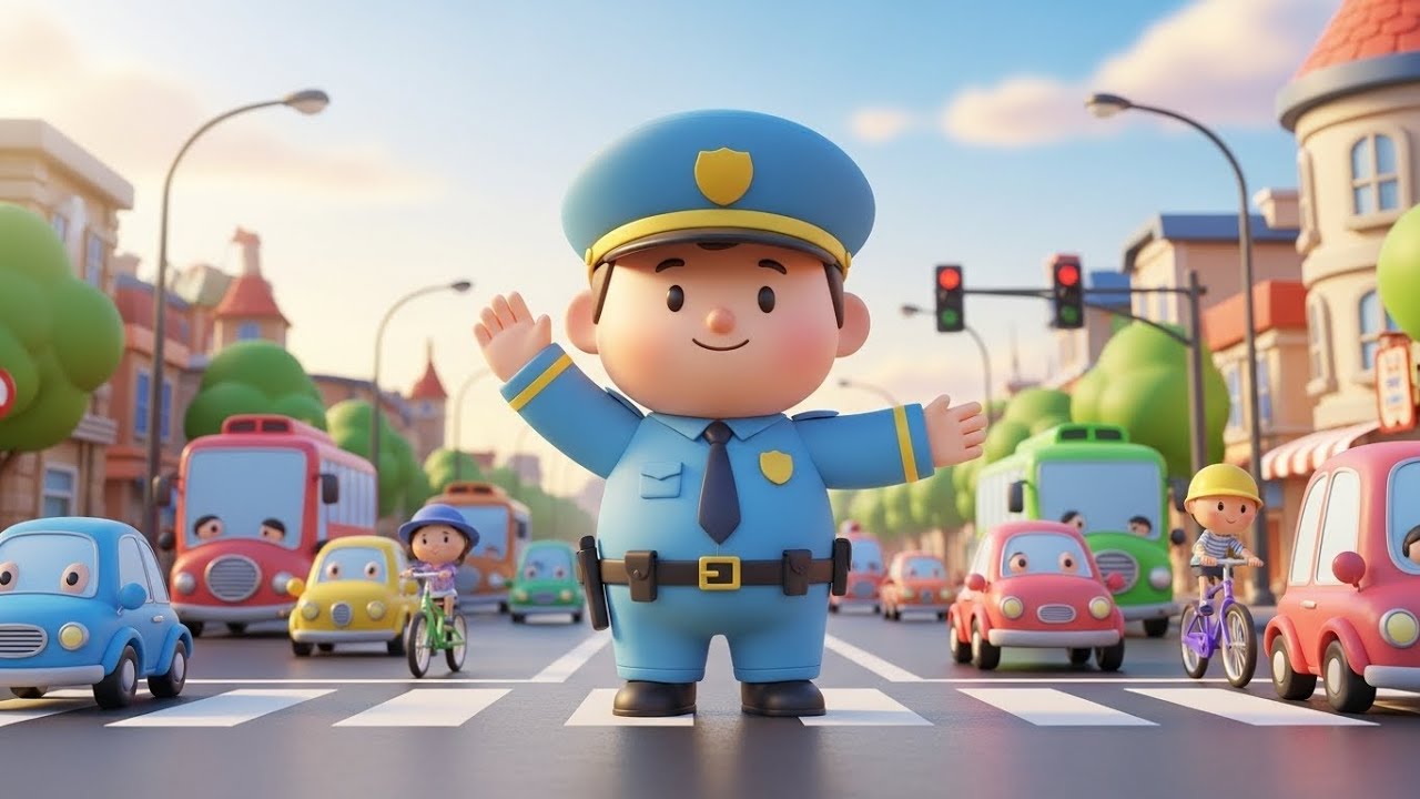 Selamat Pagi Pak Polisi | Lagu Anak tentang Tertib Lalu Lintas | Lagu Edukasi Anak