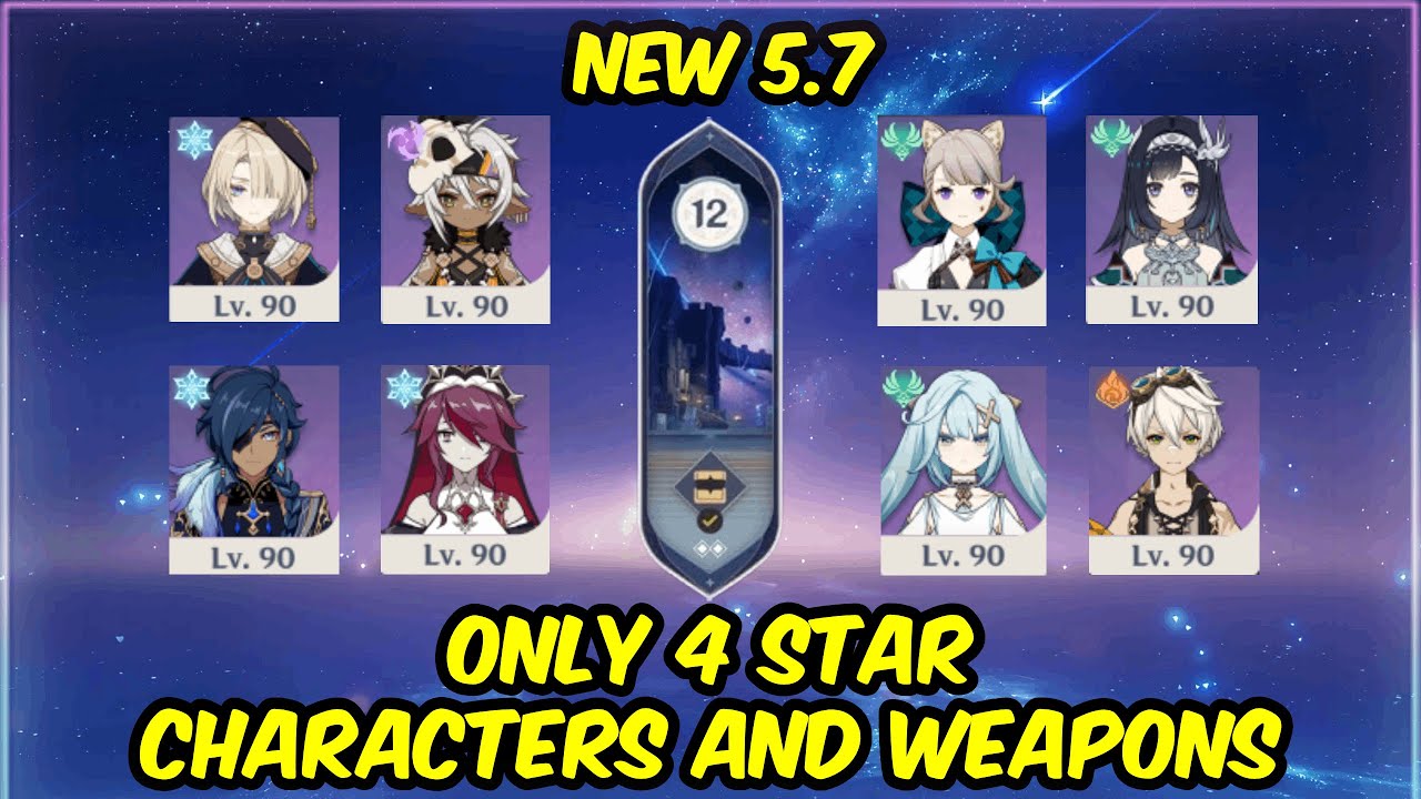 A REAL CRYO FREMINET & ANEMO GIRLS for 5.7 Spiral Abyss - Only 4 Star - Genshın Impact