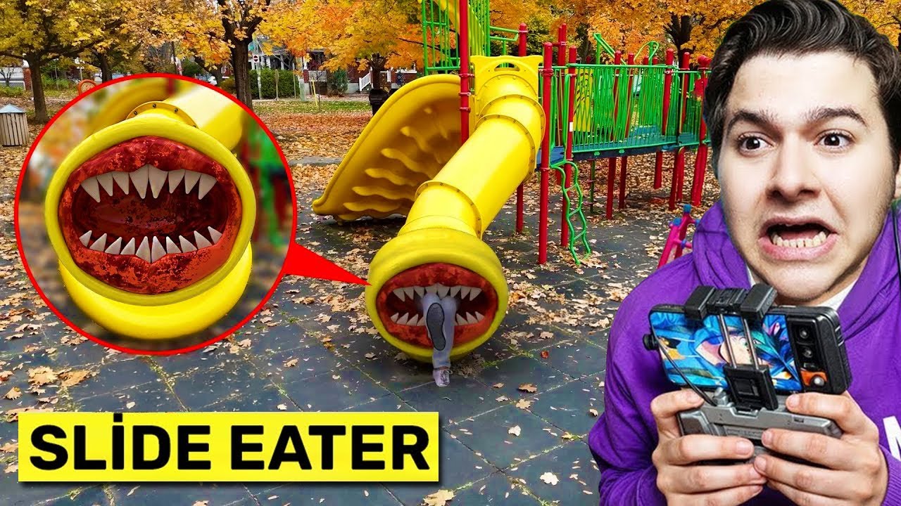 SLİDE EATER OYUN PARKINI YERKEN DRONE KAMERALARINA YAKALANDI !! *BİRİNİ YEDİ* (GERÇEK HAYATTA)