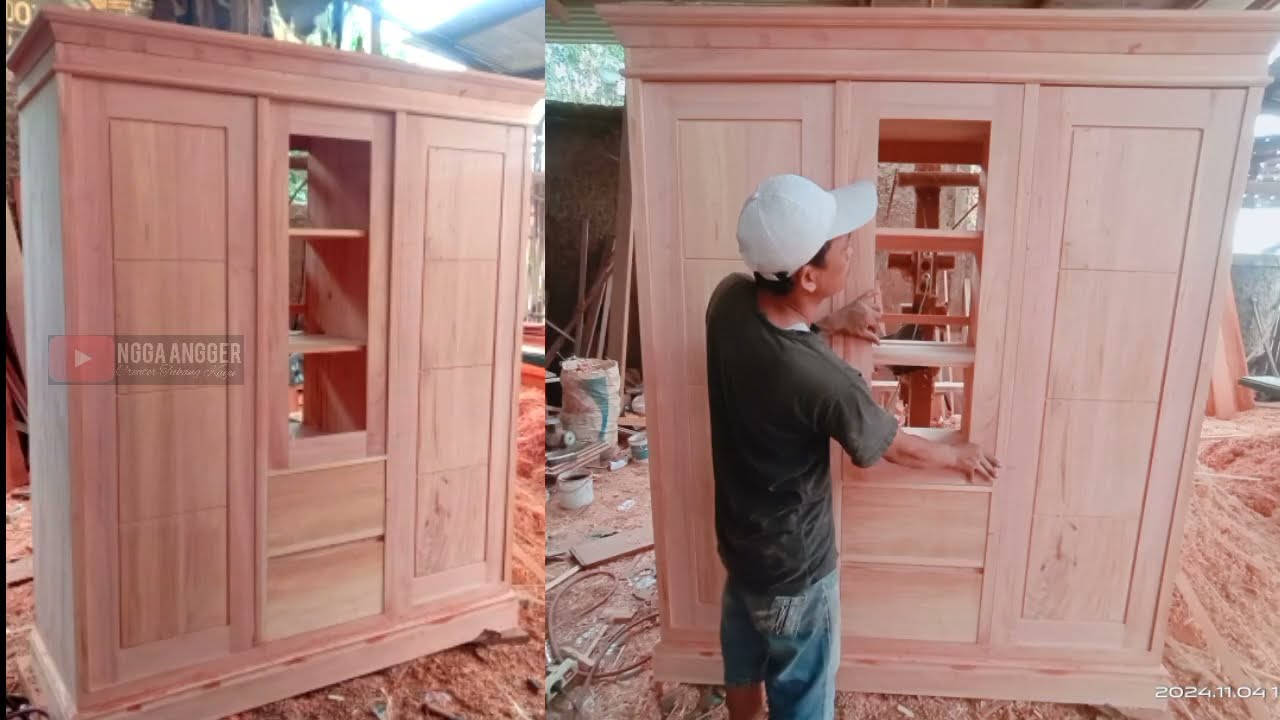 cara membuat lemari pintu tiga #part2