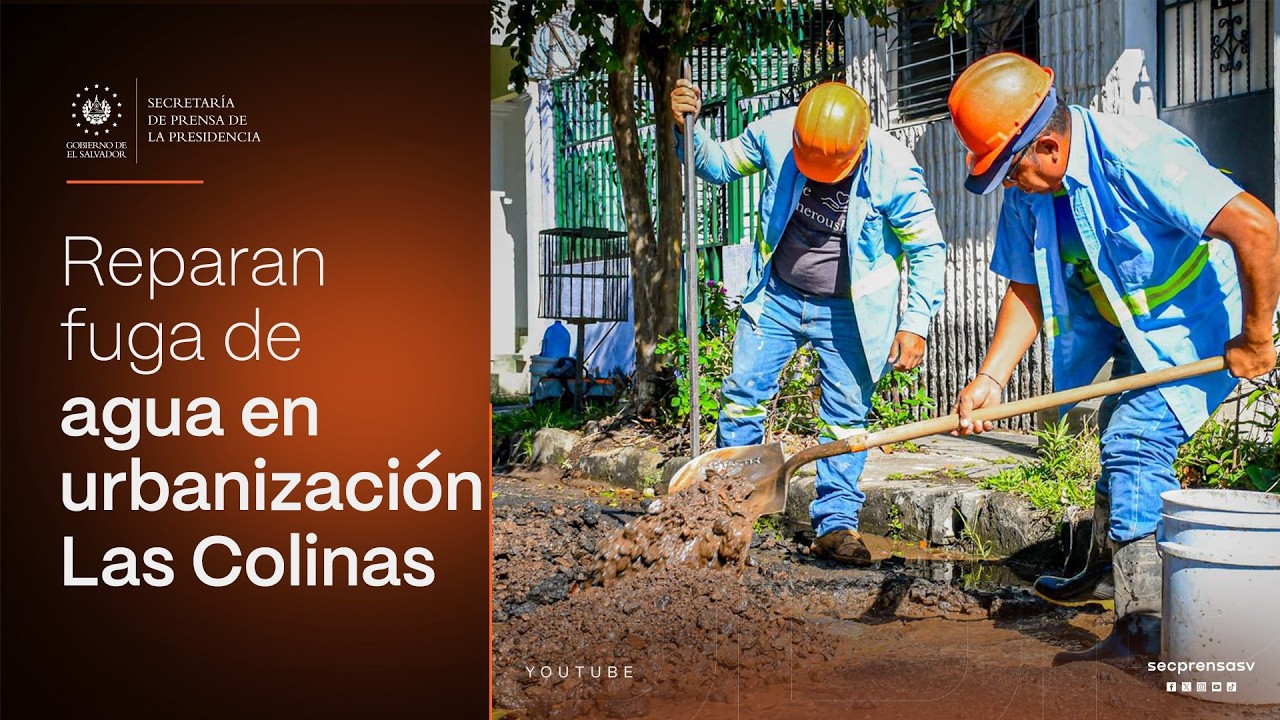 Gobierno del Presidente Nayib Bukele atiende fuga de agua en urbanización Las Colinas