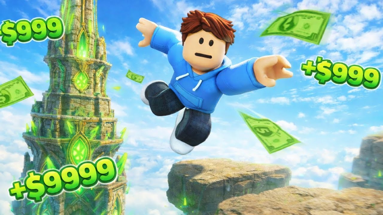 Making BILLIONS  in ROBLOX - Climb and Jump Tower