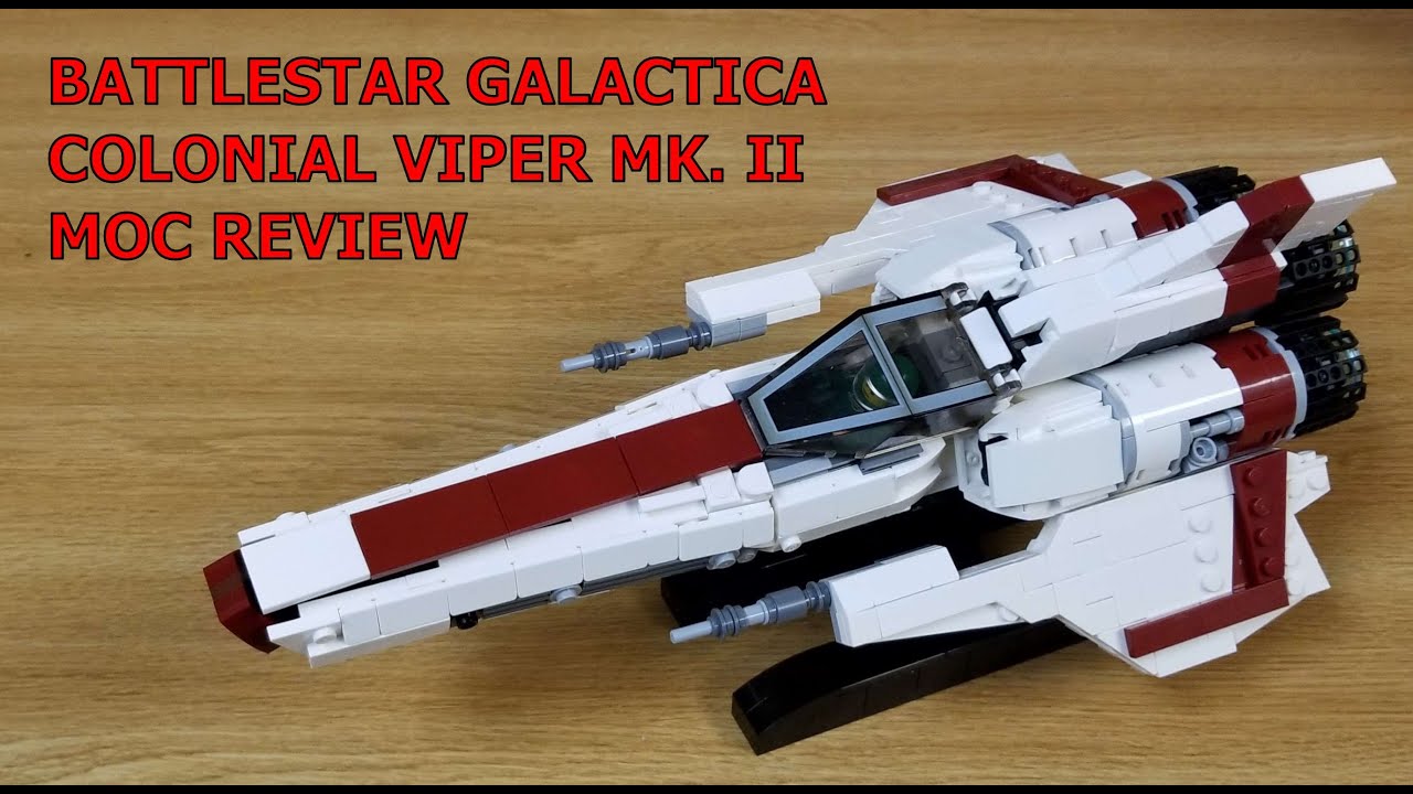 BATTLESTAR GALACTICA, CUSTOM LEGO COLONIAL VIPER MK. II MOC, REVIEW.