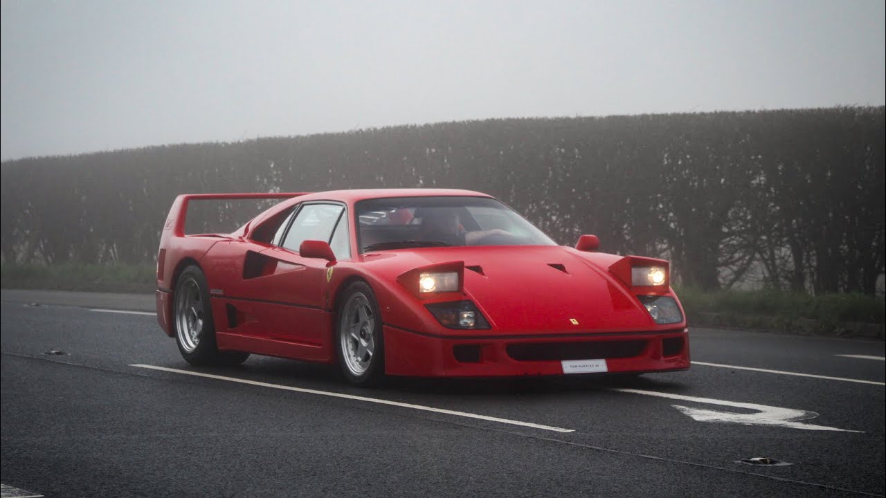 Supercars arriving to a car meet in THICK FOG (McLaren P1, Veyron, F40, SVJ, SF90 x2, 620R…)