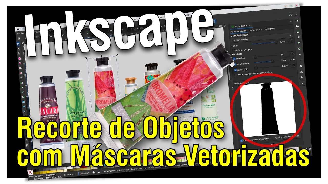Recorte de objetos com máscaras vetorizadas e CLIP no Inkscape