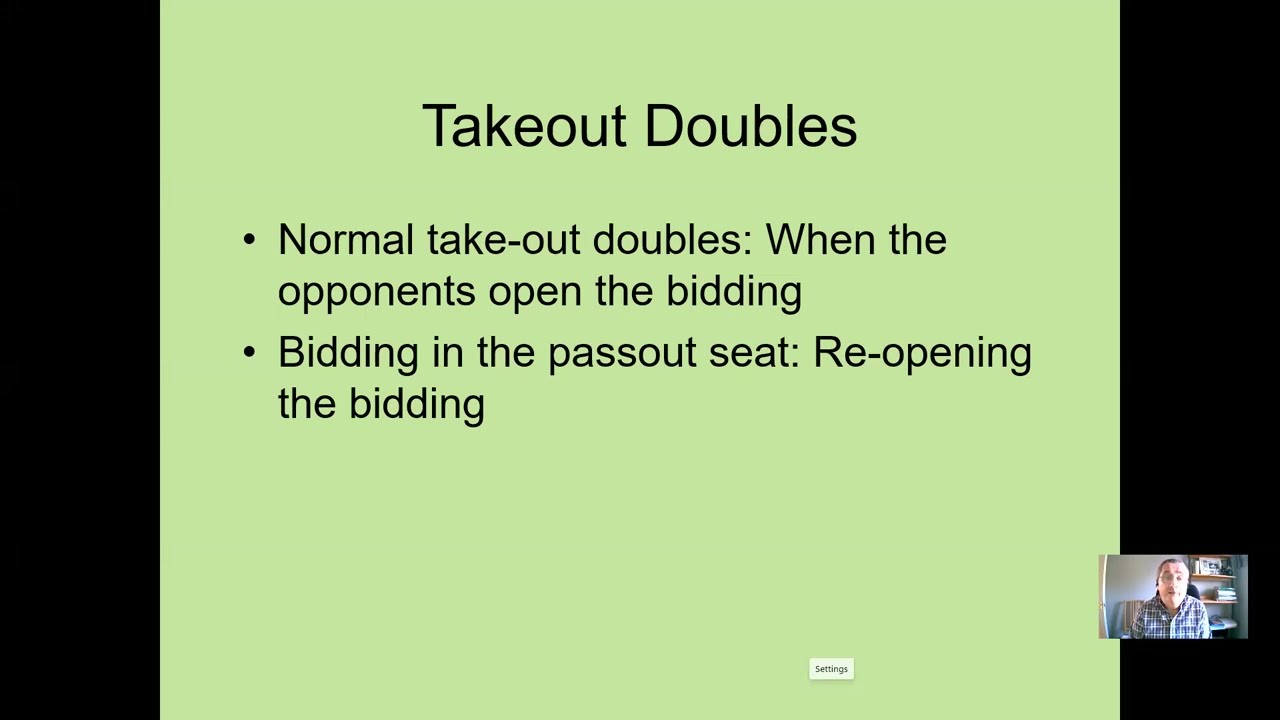 Takeout Doubles, including re-opening doubles