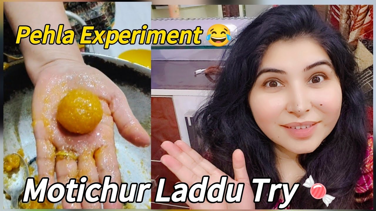 Pehla Experiment Motichur Laddu Try 😍 | Sweet Recipe Taste Test | Pooja Kingrani Vlogs