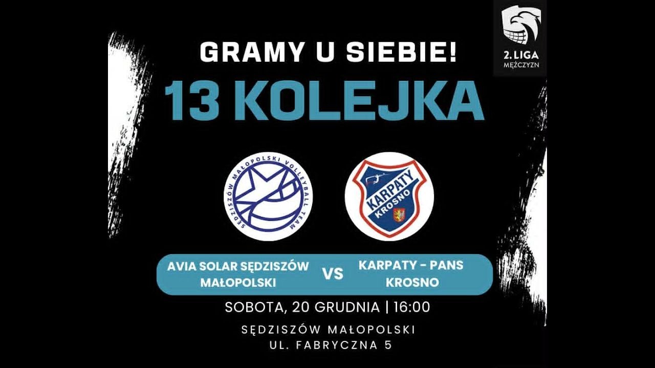 13.kolejka 2.ligi M:  AVIA Solar Sędziszów Małopolski - Karpaty PANS Krosno
