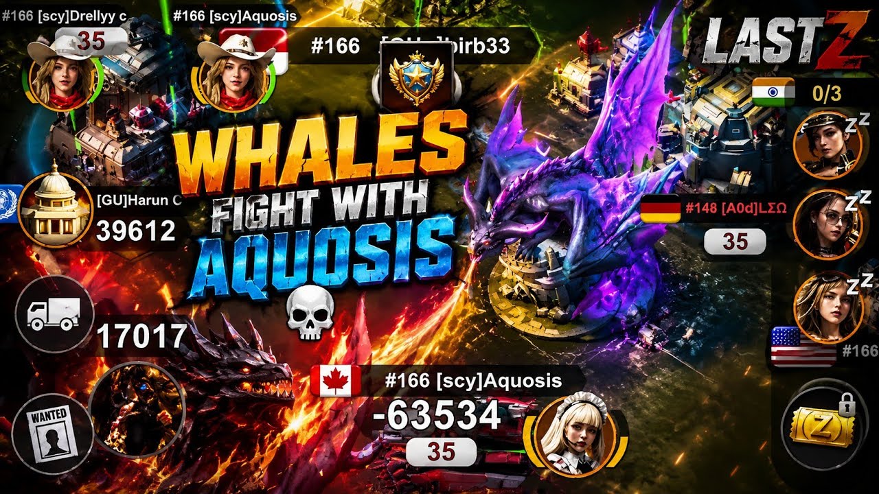 Whales Fight with Aquosis🔥💀#LastZ #LastZSurvivalShooter #LastZBattle #MobileGaming #PvP #SVS