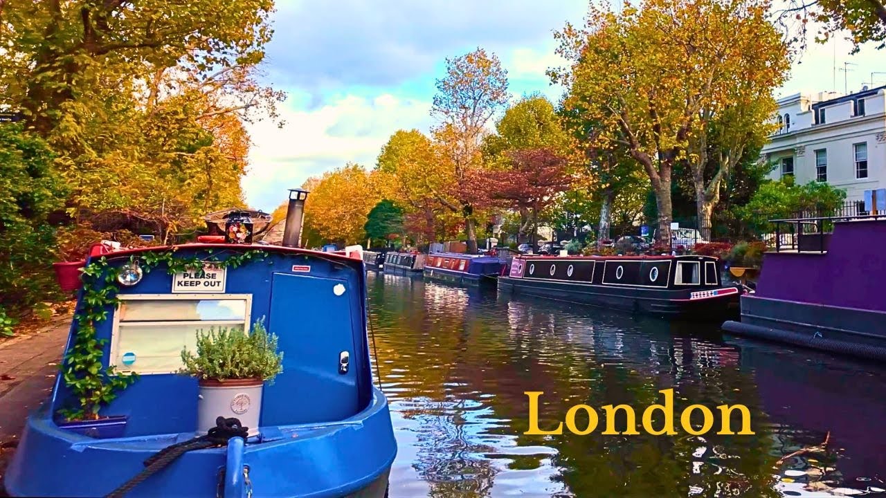 🇬🇧 London Canal Walk in Autumn | Regent's Canal, Little Venice