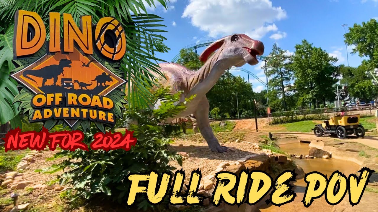 Six Flags Over Texas NEW Dino Off-Road Adventure On-Ride POV