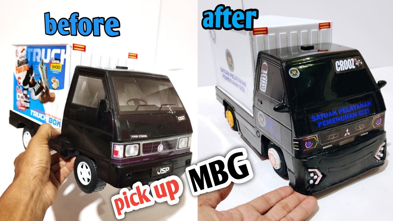 Modif pick up plastik jadi pick up MBG mbois pick up miniatur MBG