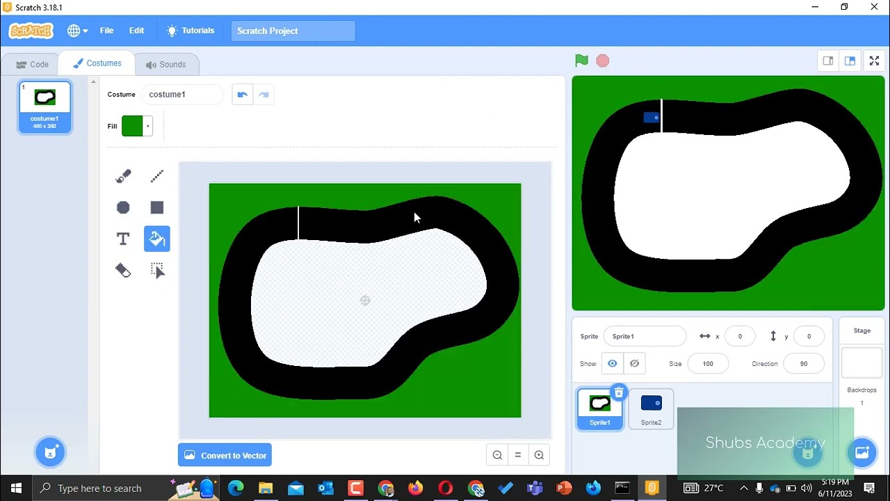 Self Driving Car in Scratch : Following a path