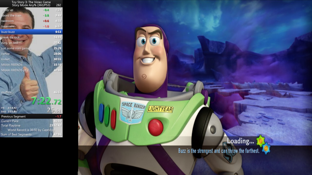 Toy story 3 Story Mode any% speedrun 45:48 X360 PB