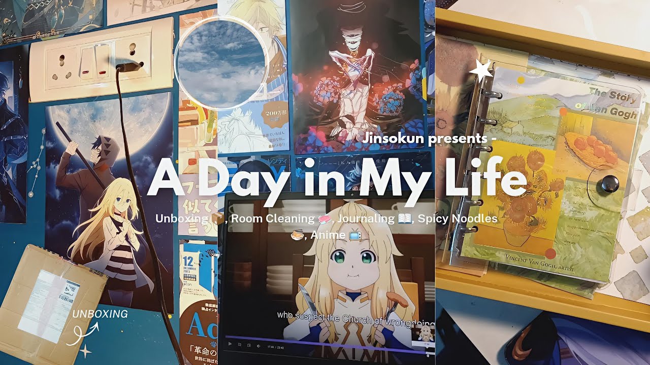 A Day in My Life ☁️ | Unboxing 📦, Room Cleaning 🧼, Journaling 📖, Late Night Gaming 🎮 & Anime 📺