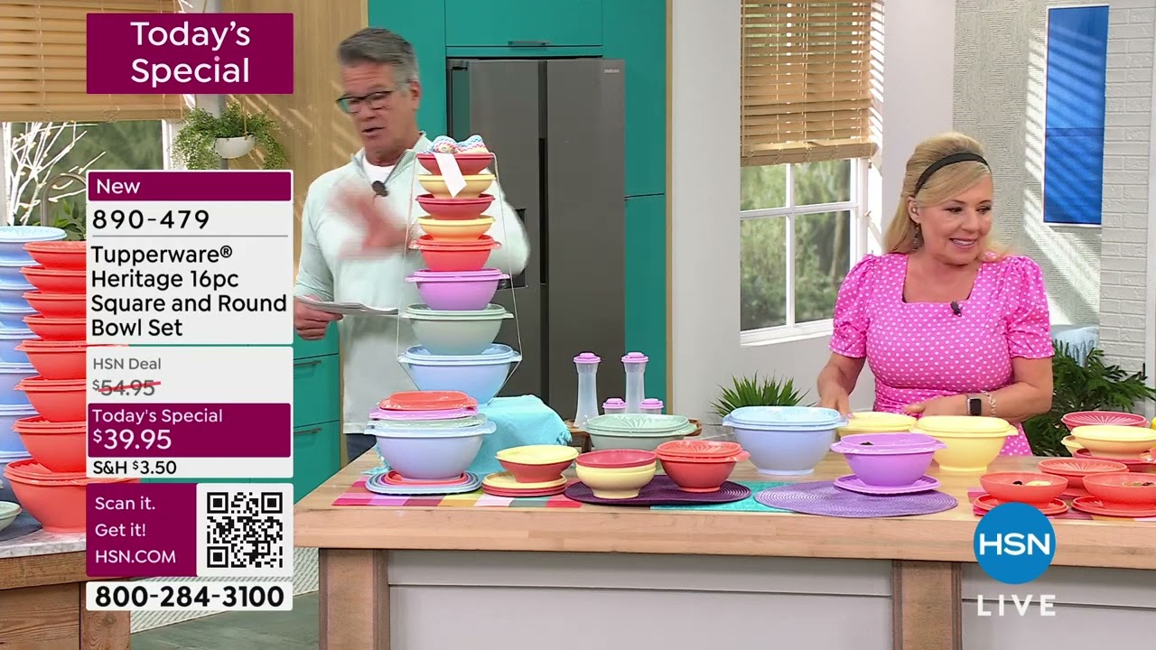 Tupperware Heritage 16piece Square and Round Bowl Set