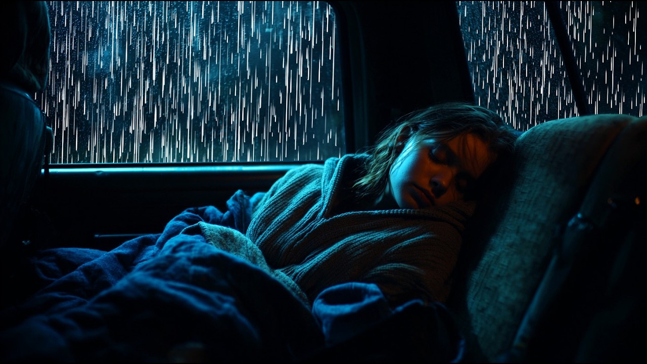Sleeping Peacefully in a Cozy Car During Heavy Rain – Deep Relaxation Night Sounds