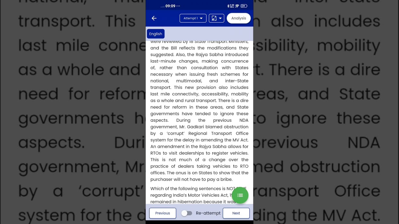 Reading Comprehension + Antonym, 1 March English Quiz
