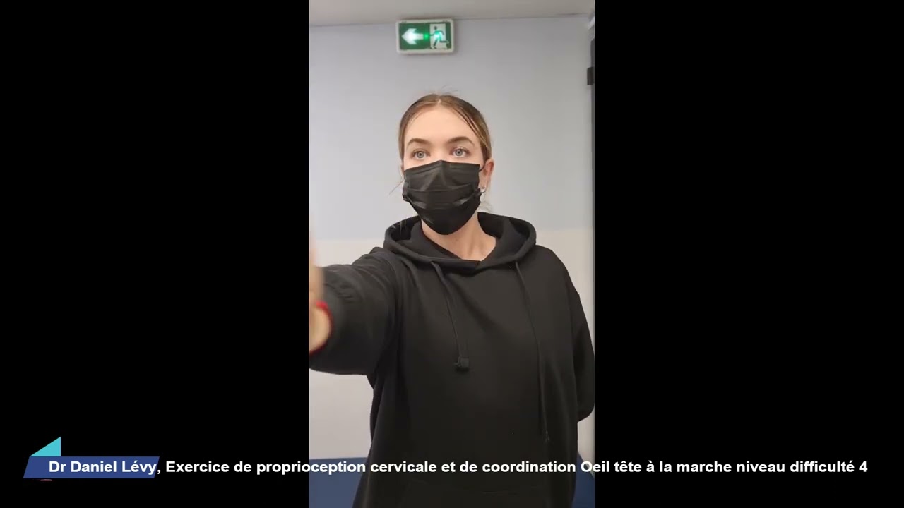 Exercice proprioception cervicale et de coordination œil tête niveau 4 plan horizontal