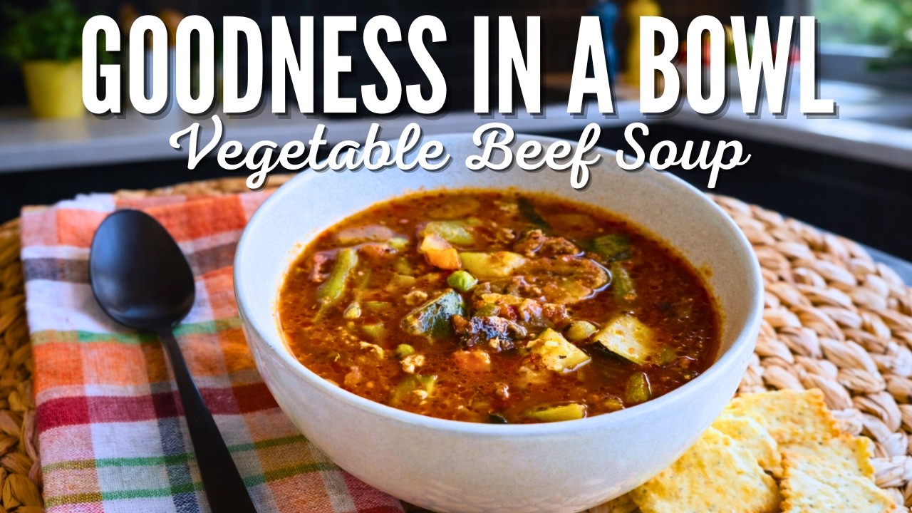 Hearty Vegetable Beef Soup - Goodness in a Bowl!      #soup #vegetablesoup #souprecipe