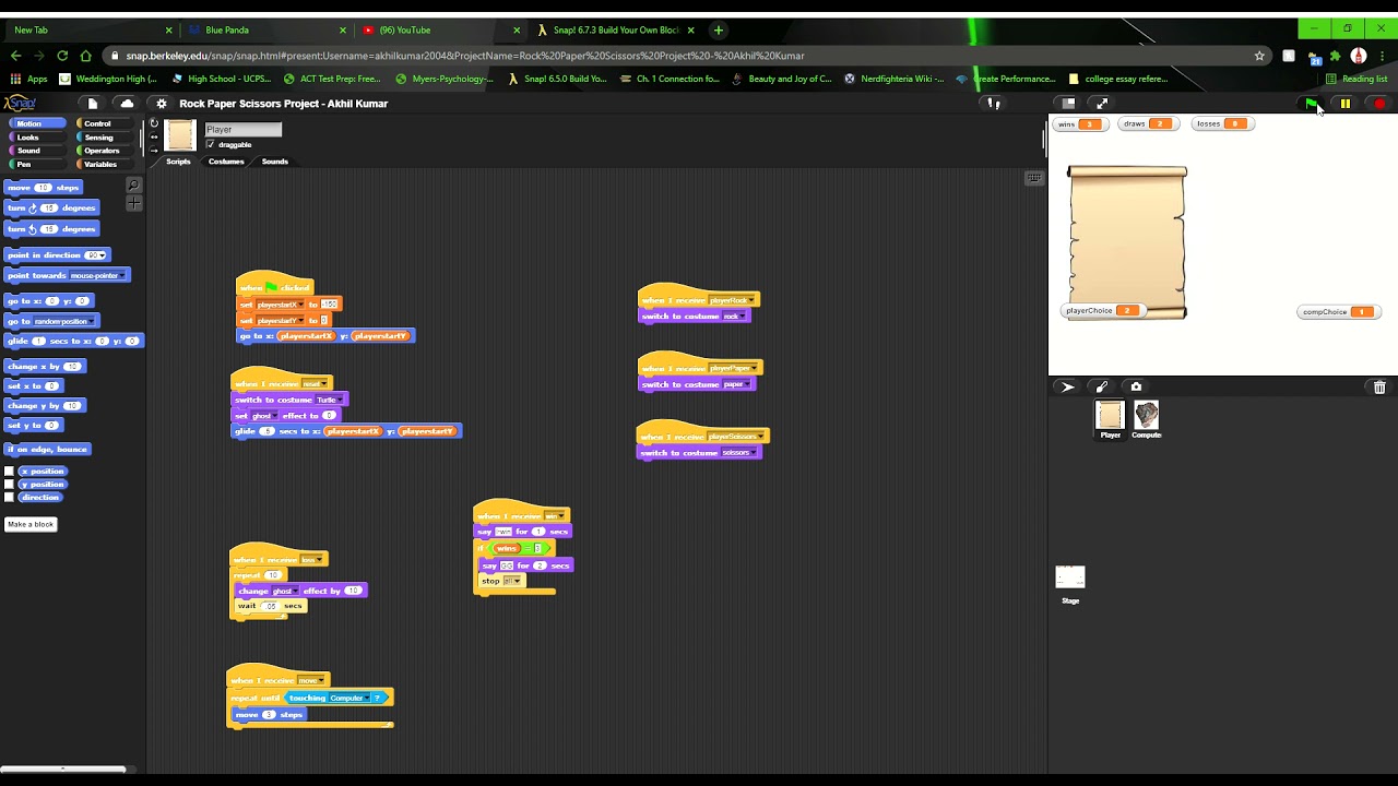 FBLA Computer Simulation and Programming Game - Rock Paper Scissors - Akhil Kumar