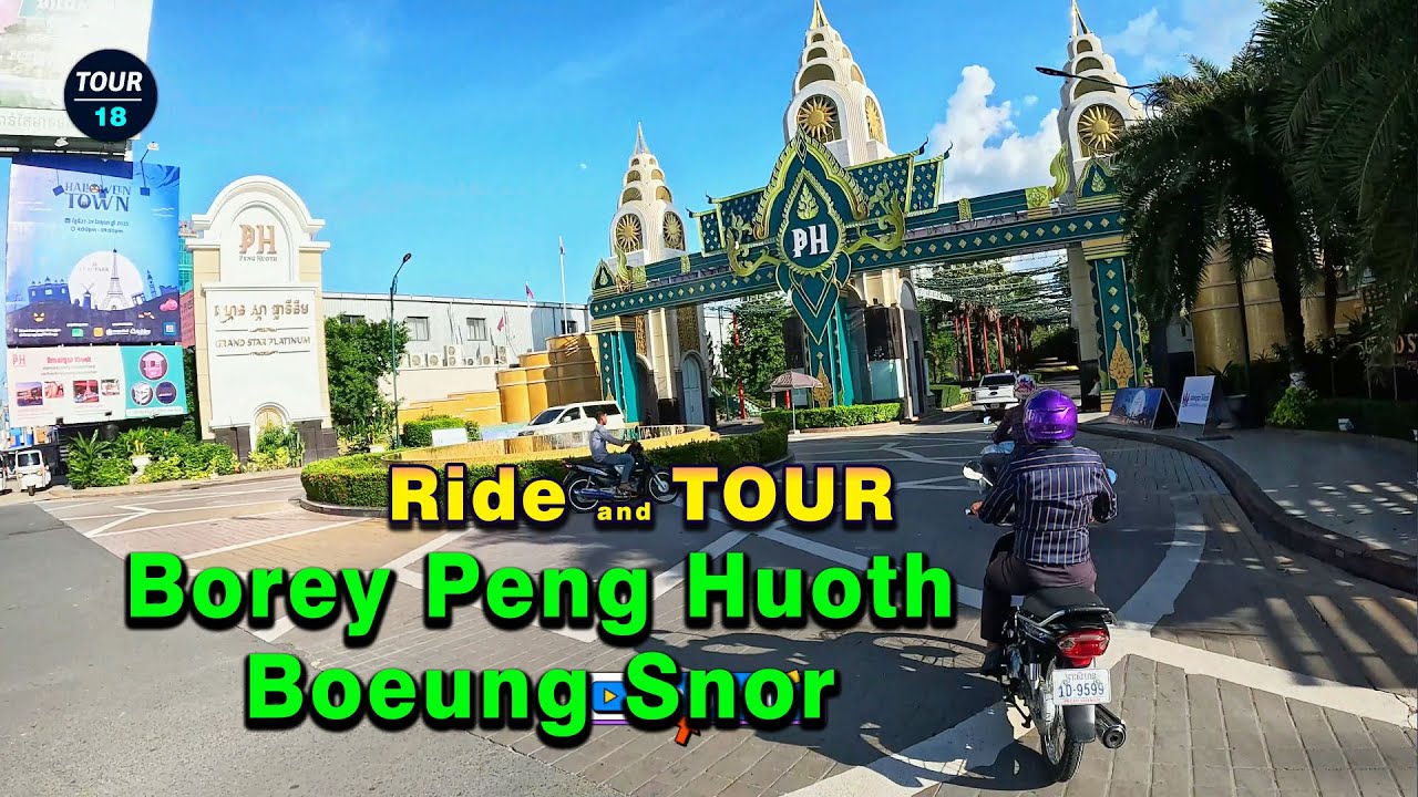 Ride Around Borey Peng Huoth High Class Villas and Flats in Phnom Penh City 4K | Cambodia Trips 2023