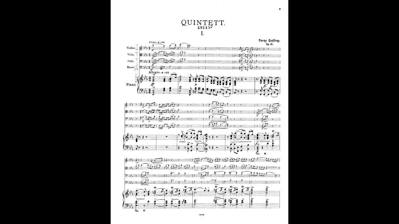 Percy Godfrey – Piano Quintet (piano, violin, viola, cello & double bass)