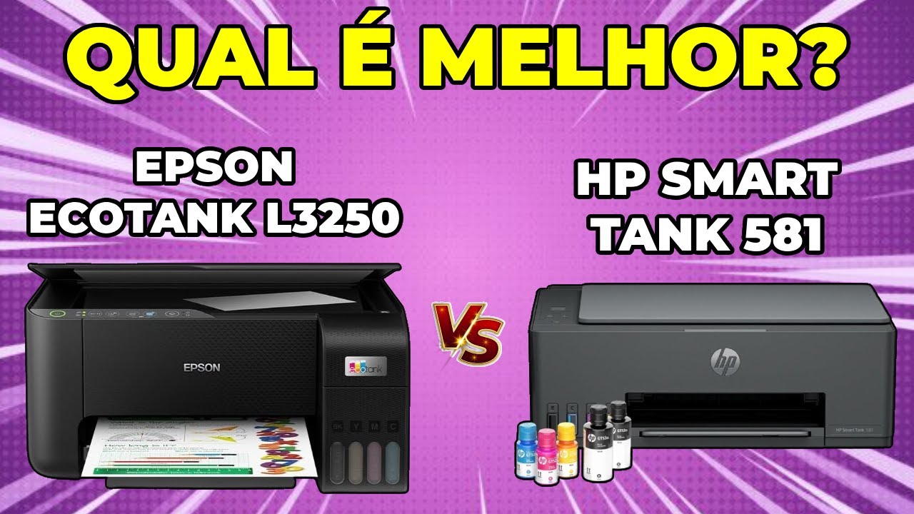 ✅ Comparativo HP Smart Tank 581 vs Epson L3250 (2025): Qual a Melhor Impressora Tanque de Tinta?