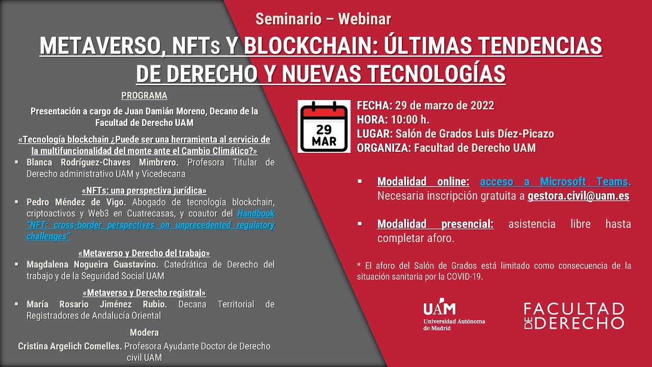 METAVERSO, NFTs y BLOCKCHAIN: últimas tendencias del Derecho y Nuevas Tecnologías