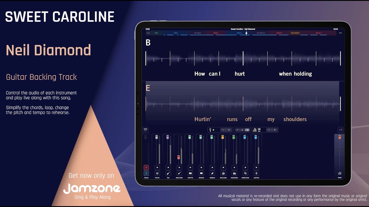 Guitar Backing Track | Sweet Caroline - Neil Diamond