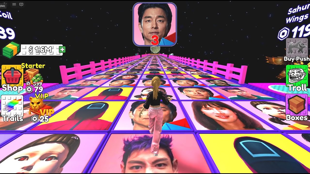 ONE MISTAKE = GAME OVER ULTIMATE SQUID GAME GLASS BRIDGE CHALLENGE ROBLOX DAY 79 #roblox #shorts