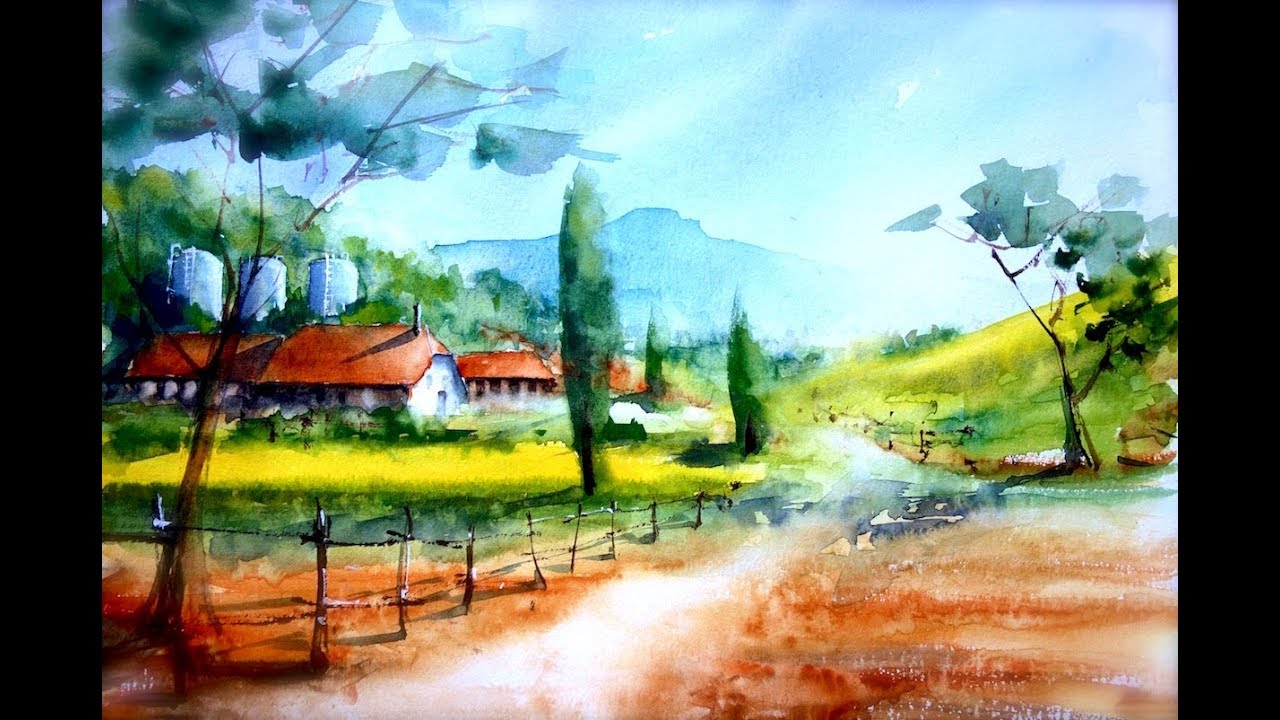 Step by Step Countryside Landscape for beginners only