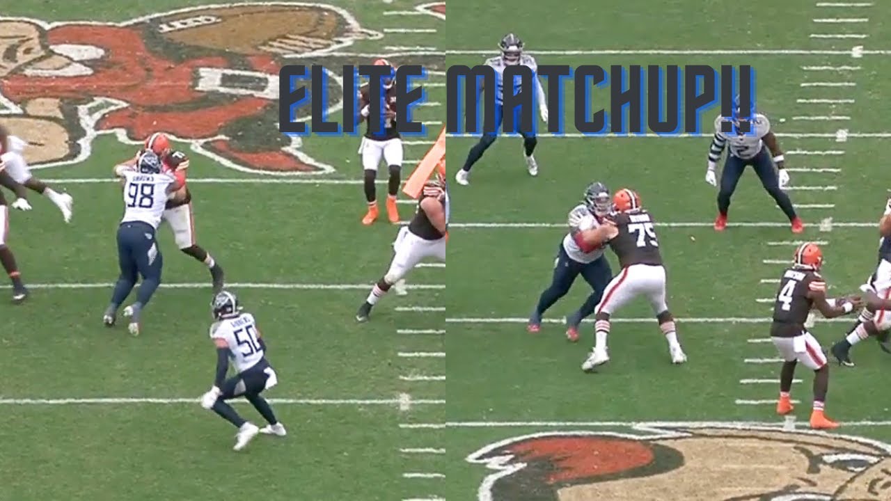 Jeffery Simmons vs. Joel Bitonio and Wyatt Teller (2023 OL vs. DL) Browns vs. Titans Highlights 2023