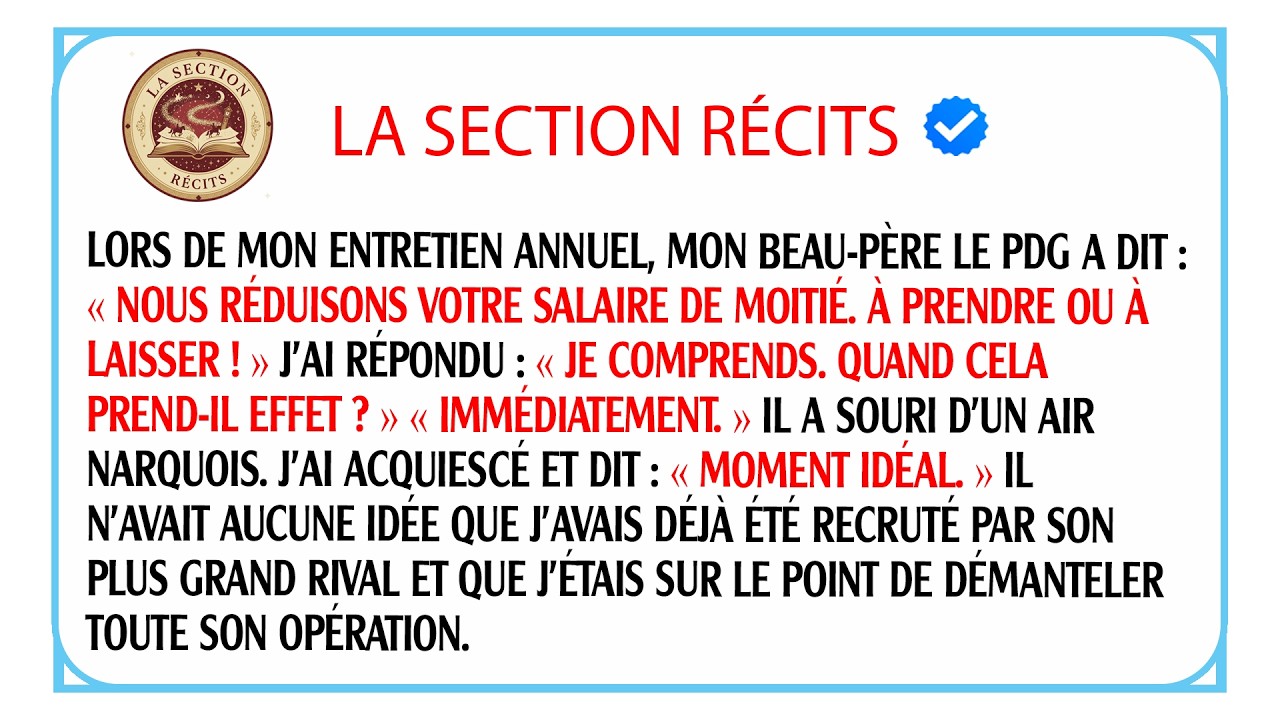 Mon beau-père réduit mon salaire de moitié sans savoir que je vais détruire son entreprise