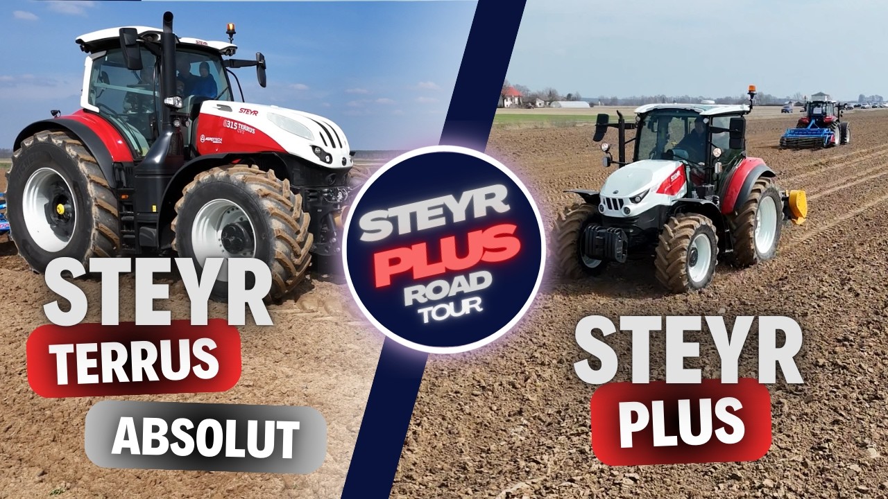 STEYR PLUS ROAD TOUR 2025 - nowy PLUS, ABSOLUT, PROFI, TERRUS w akcji! | Traktory STEYR w pracy