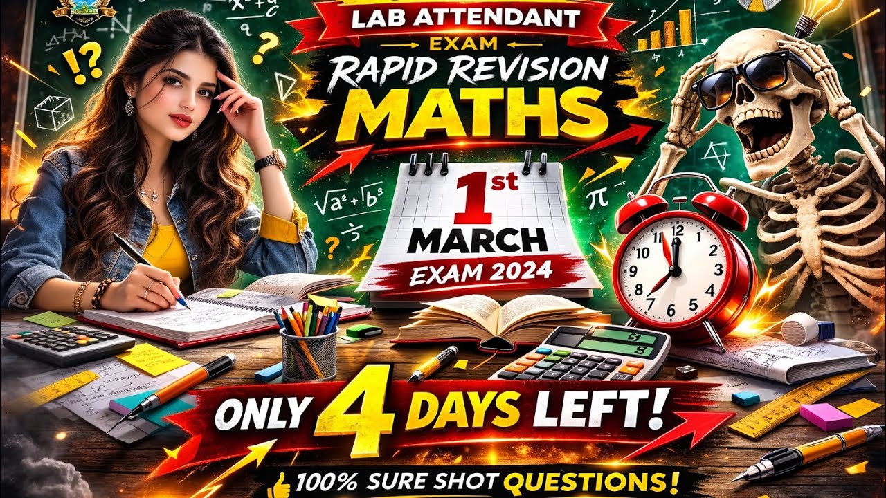 4 Days Left 😱 Maths Rapid Revision | 20 Marks | Lab Attendant Exam 2026