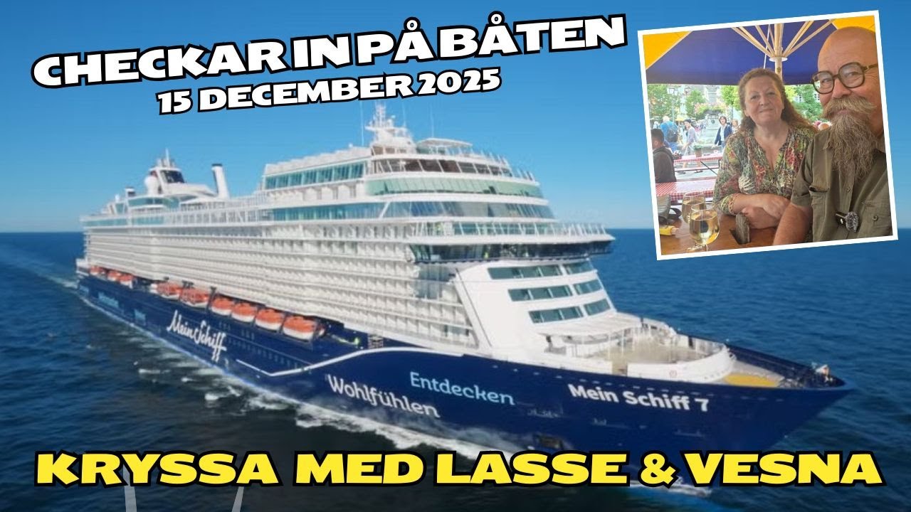 Äntligen checkar vi in på Mein Schiff 7. En rundvandring & avslutar dagen med en stor välkomstfest!