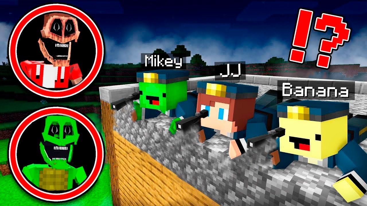 JJ and Mikey and Banana Kid Became FBI and Hunt Scary JJ and Mikey Mimics in Minecraft ! Maizen