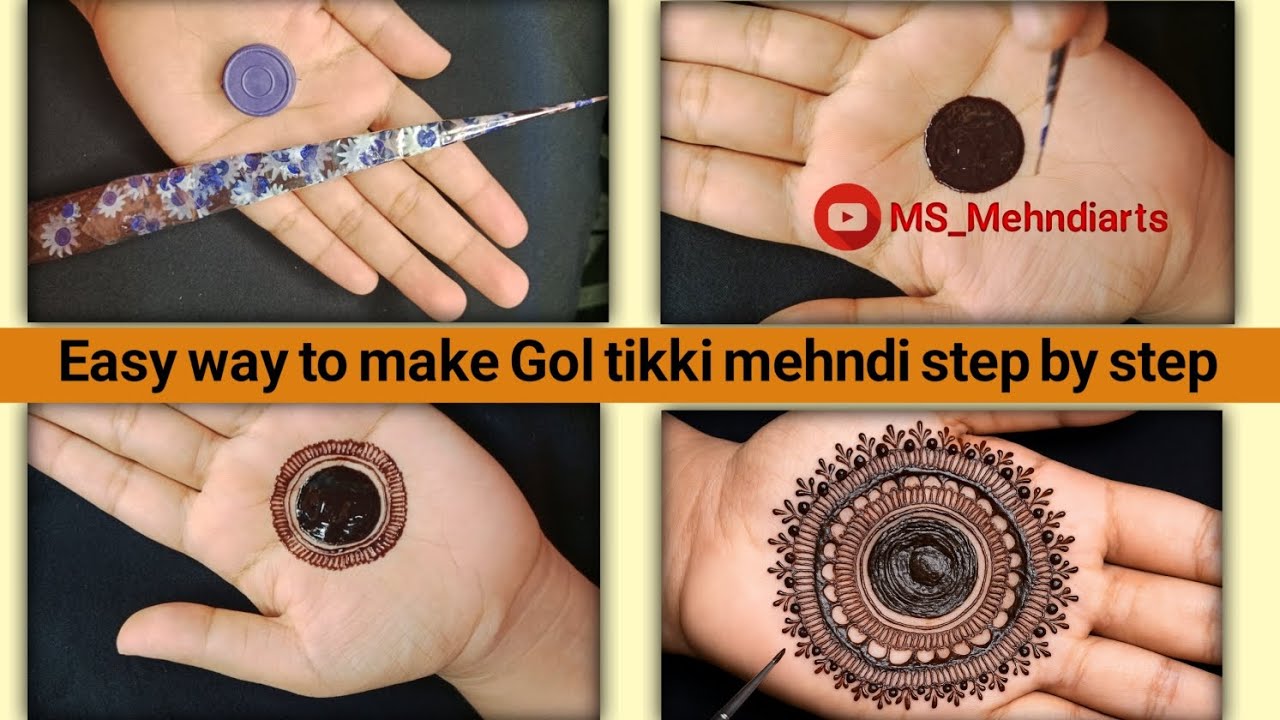 Easy way to make beautiful gol tikki mehndi design | Gol tikki mehndi design #goltikkimehndi