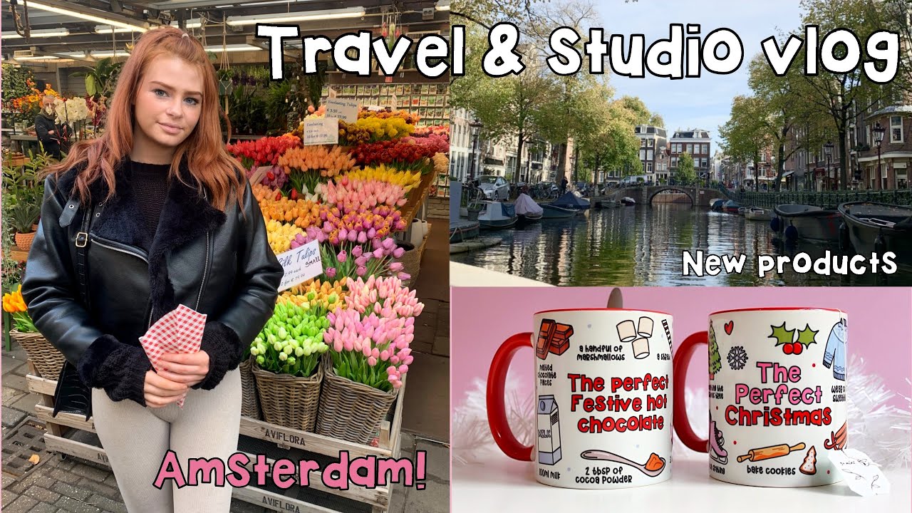 Travelling to Amsterdam and preparing for my Christmas shop update! | Travel & Studio Vlog