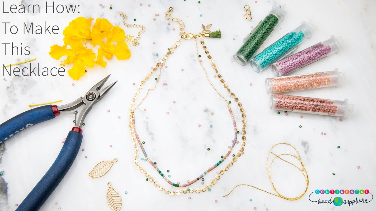 DIY Seed Bead and Chain Necklace Tutorial By Continental Bead Suppliers