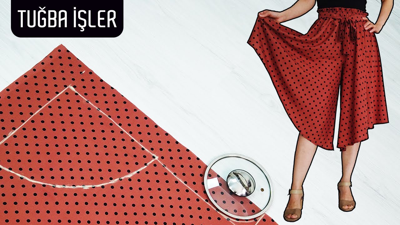 Изумительно красиво! Очень лёгкий пошив юбки-брюк | Tuğba İşler