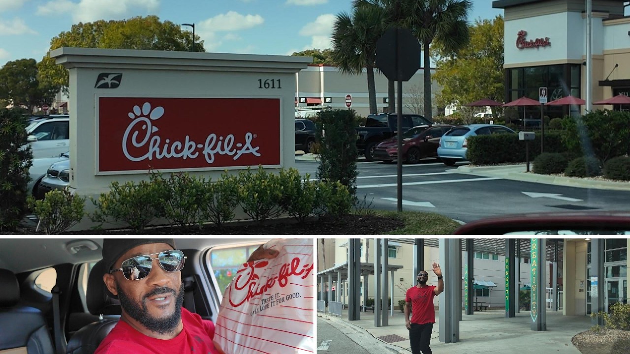 Покупаем еду из Chick-fil-A для дочери и всего класса на обед!