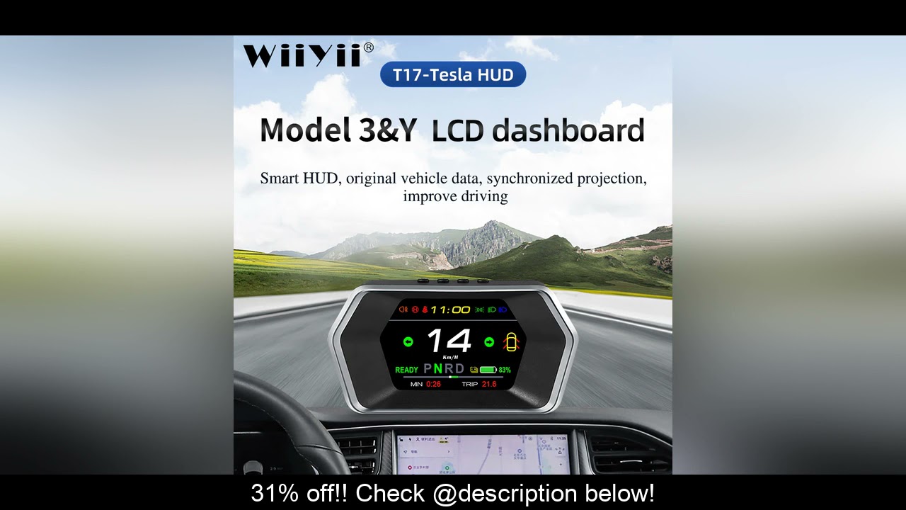 Best T17 Head Up Display Auto Display Smart Car HUD Gauge speed Indicator light prompt Safety alarm