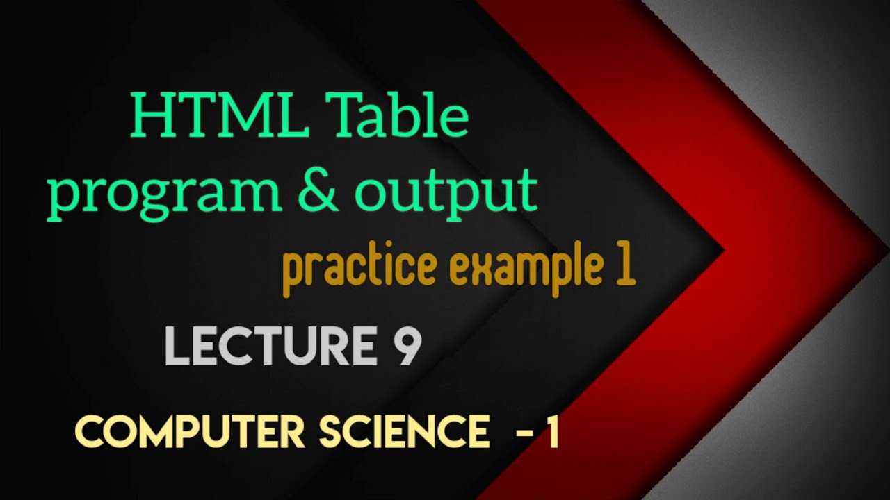 12th HSC | IMP questions of HTML table with program execution. | lecture 9