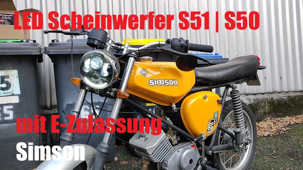 LED Scheinwerfer für Simson S51 | S50 mit E-Zulassung | Vorstellung und Einbau